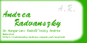 andrea radvanszky business card